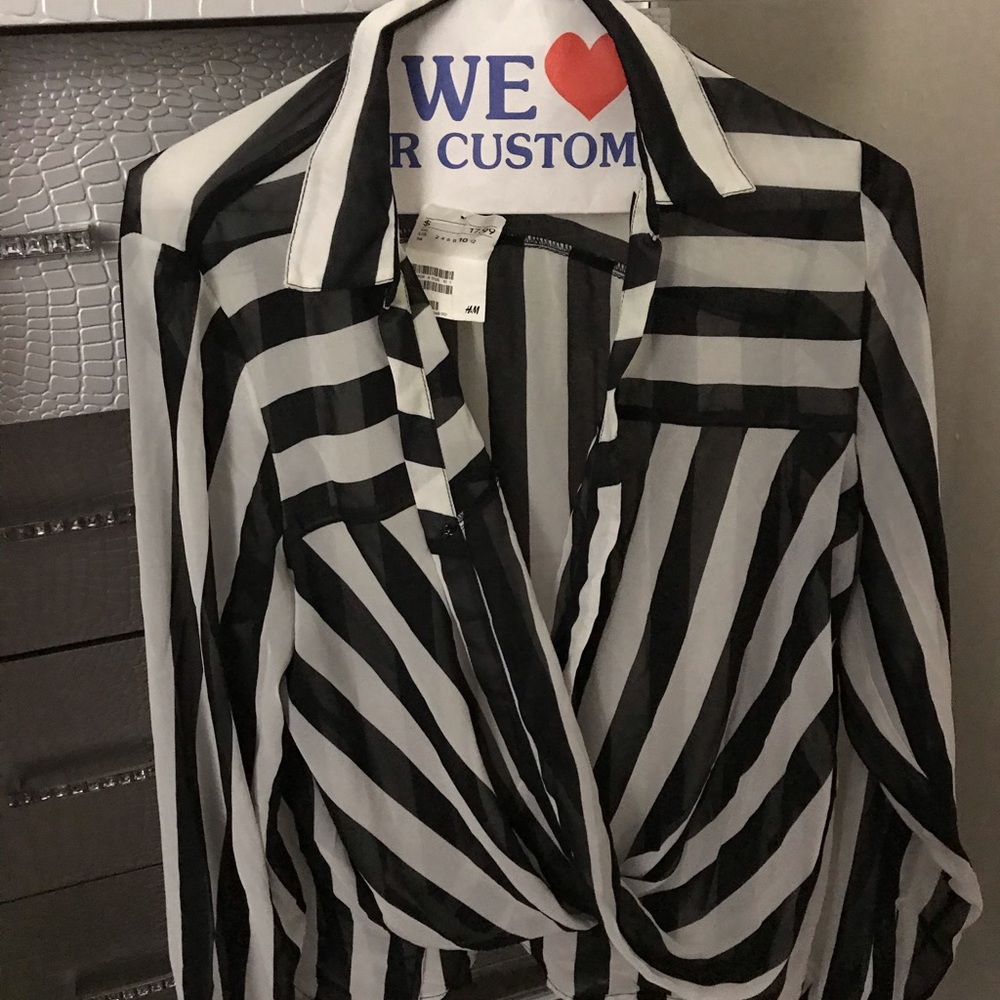 Long sleeve sheer blouse